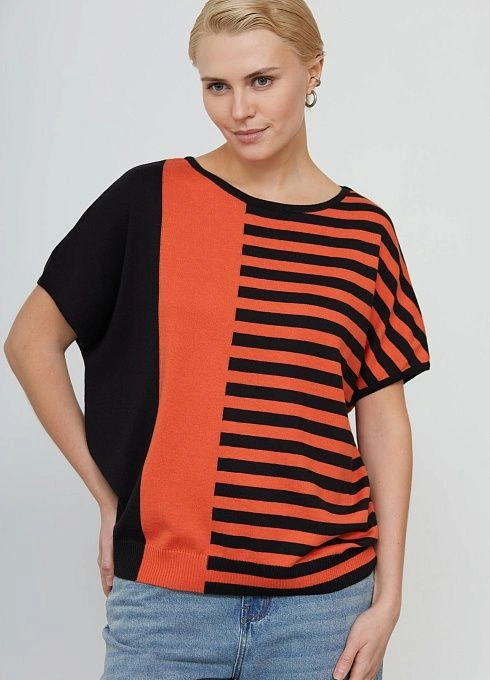  GRIOL. Джемпер жен. 310556.33303.6282S Оранжево-черный GRIOL