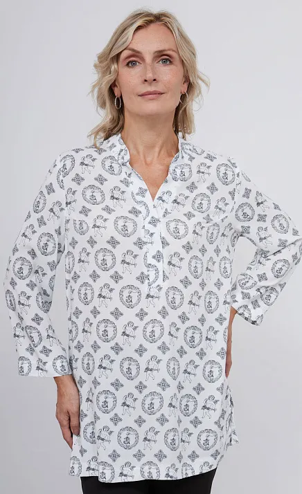 Блузка удлиненная с принтом GRIOL