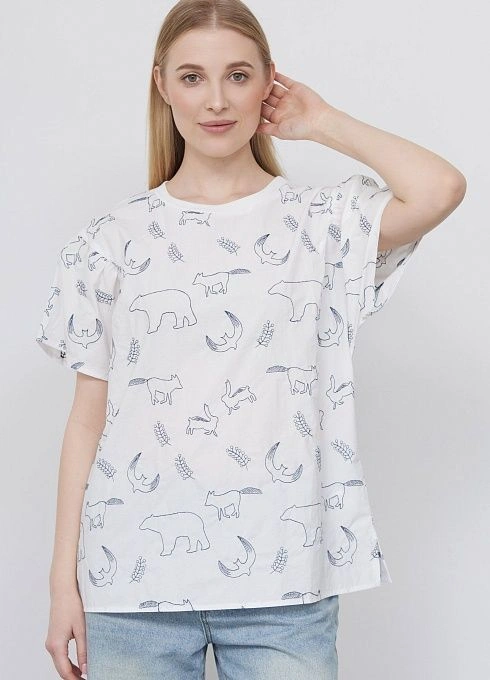 Блузка из хлопка с вышивкой GRIOL