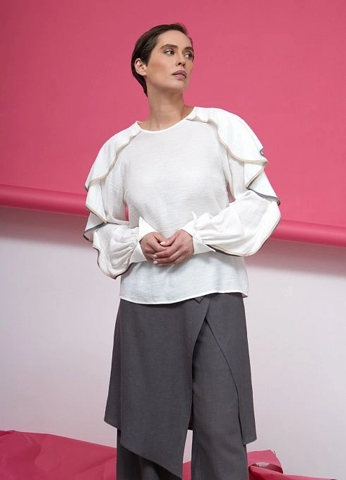 Блузка с воланами на рукавах GRIOL