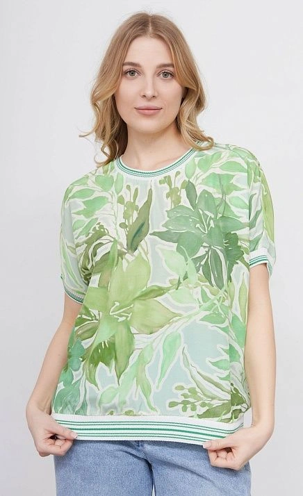 Блуза из вискозы с цветочным принтом GRIOL