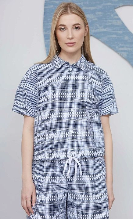 Блузка в клетку с орнаментом GRIOL