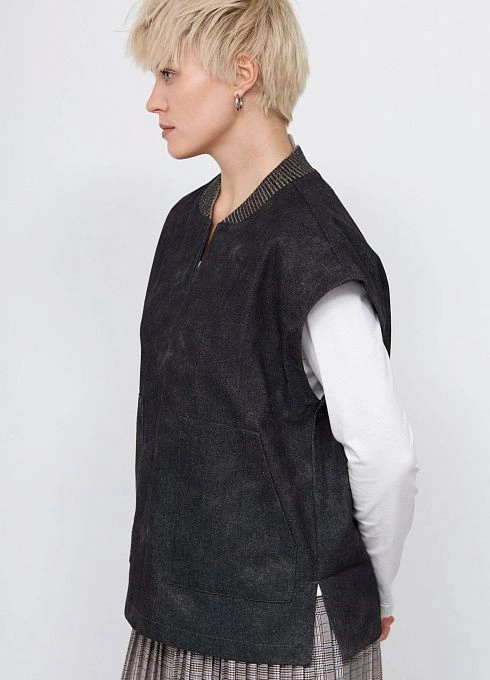 Жилет жен. 380027.6_312.7473О Темно-серый меланж  (2)