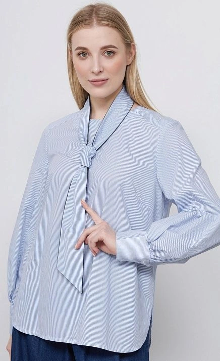 Блузка в полоску с галстуком GRIOL Блузка в полоску с галстуком GRIOL