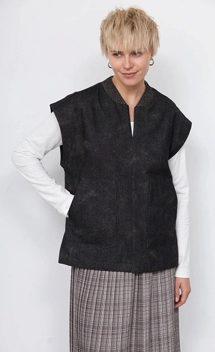 GRIOL. Жилет жен. 380027.6_312.7473О Темно-серый меланж GRIOL GRIOL. Жилет жен. 380027.6_312.7473О Темно-серый меланж