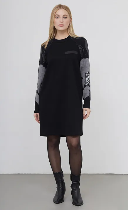  GRIOL. Платье жен. 360257.09312.8273F Чёрный "Серый" 