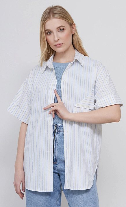 Рубашка oversize с декоративным карманом GRIOL