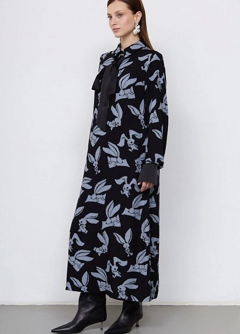 Платье жен. 360329.03312.8278А Черныйсерый  (6)