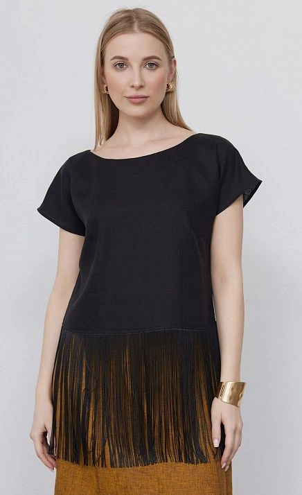 Топ изо льна с бахромой GRIOL