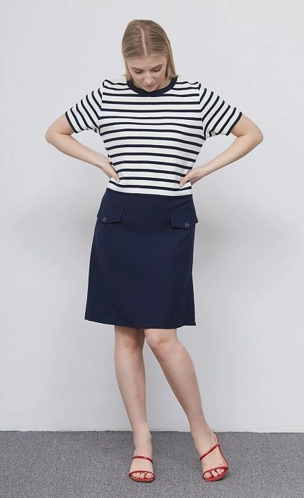 GRIOL. Платье жен. 360258К.6_303.9502S белый/темно-синий GRIOL GRIOL. Платье жен. 360258К.6_303.9502S белый/темно-синий