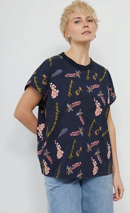 Блуза из хлопка с вышивкой GRIOL