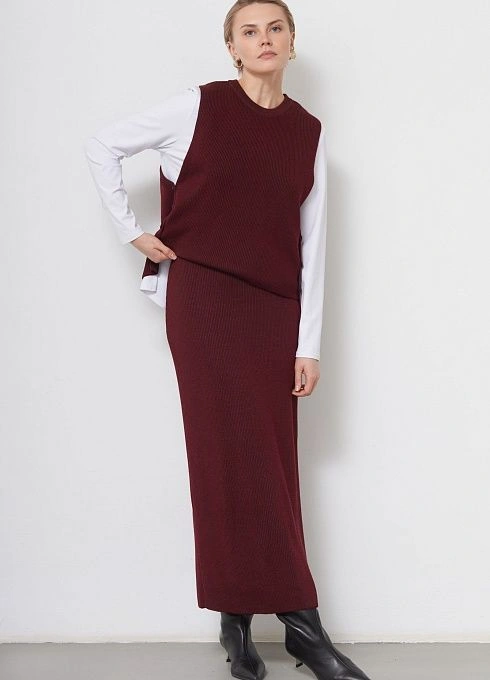  GRIOL. Юбка жен. 350118.33303.4811S Бордово-коричневый GRIOL