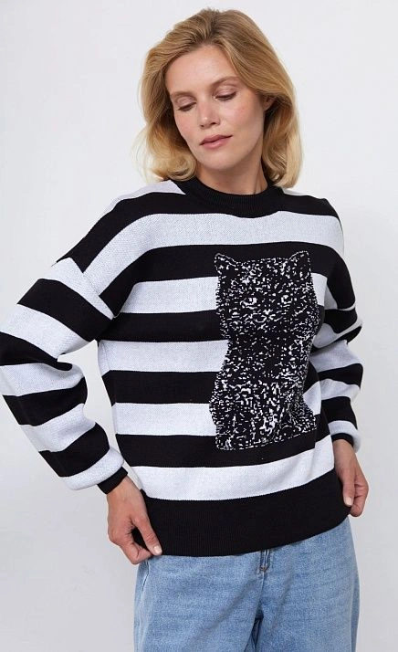 GRIOL. Джемпер жен. 310515.33303.8202SA Чёрно-белый GRIOL GRIOL. Джемпер жен. 310515.33303.8202SA Чёрно-белый