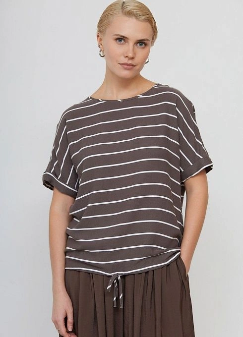 Блуза из вискозы в полоску GRIOL
