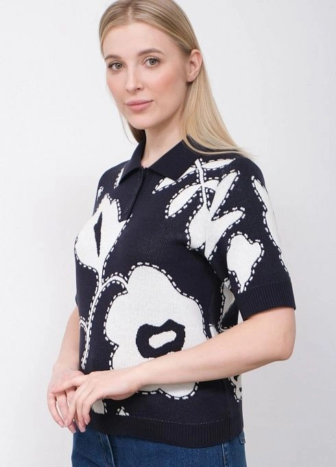 Джемпер жен. 310501.33303.9602F Сине белый  (4)