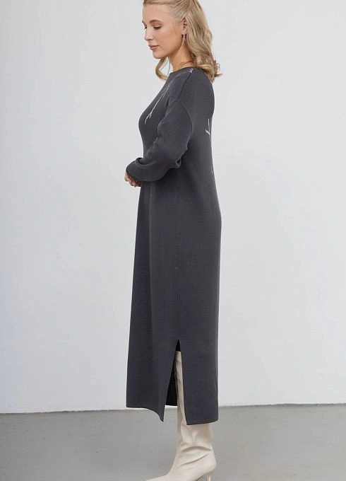 Платье жен. 360240.33303.7400L Т.серый  (4)