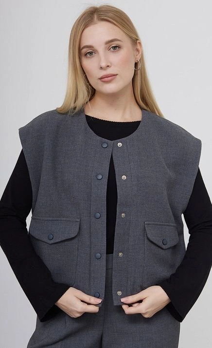  GRIOL. Жилет жен. 388193.11312.8100N Стальной 