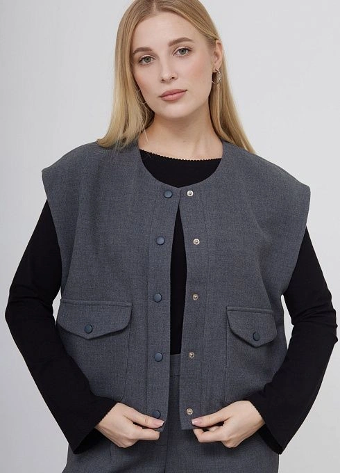  GRIOL. Жилет жен. 388193.11312.8100N Стальной GRIOL