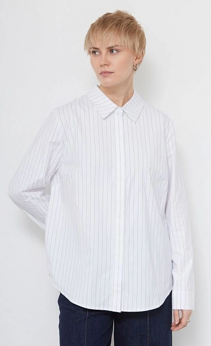Рубашка oversize в полоску GRIOL Рубашка oversize в полоску GRIOL