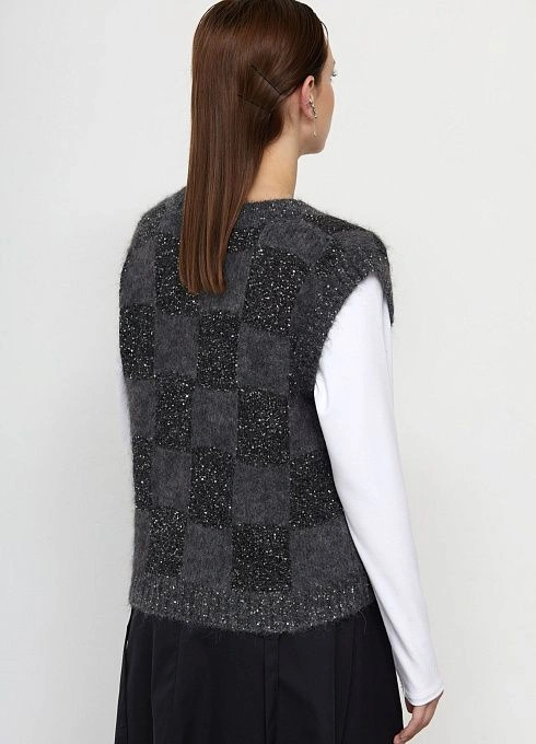 Жилет жен. 388010.42303.8281P Чёрно-серый  (6)