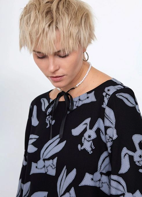 Блуза жен. 311036Г.03312.8278А Черныйсерый  (5)