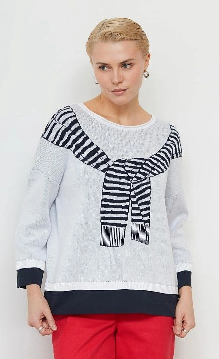GRIOL. Джемпер жен. 310558.03303.9601S Бело-синий GRIOL GRIOL. Джемпер жен. 310558.03303.9601S Бело-синий