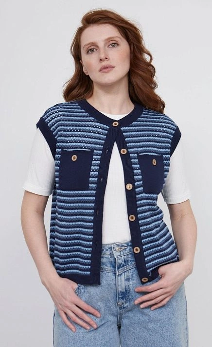  GRIOL. Жилет жен. 380112.33303.9616S Сине-голубой 