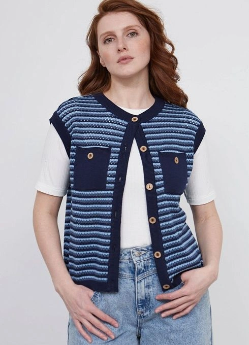  GRIOL. Жилет жен. 380112.33303.9616S Сине-голубой GRIOL