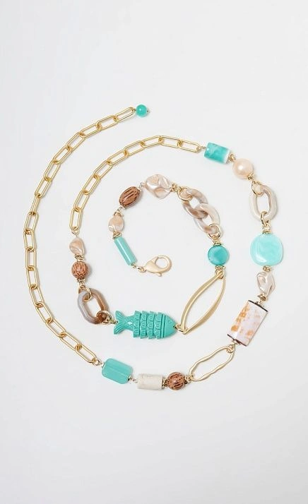 GRIOL. Колье Летучий колабль 2 Бирюзовый GRIOL GRIOL. Колье Летучий колабль 2 Бирюзовый