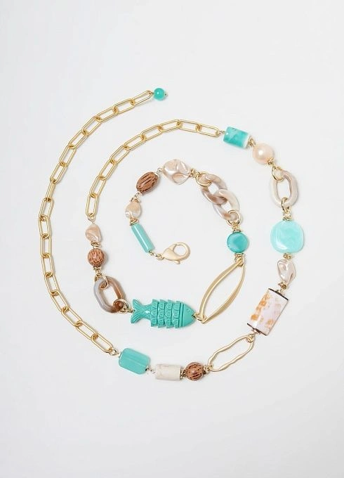  GRIOL. Колье Летучий колабль 2 Бирюзовый GRIOL