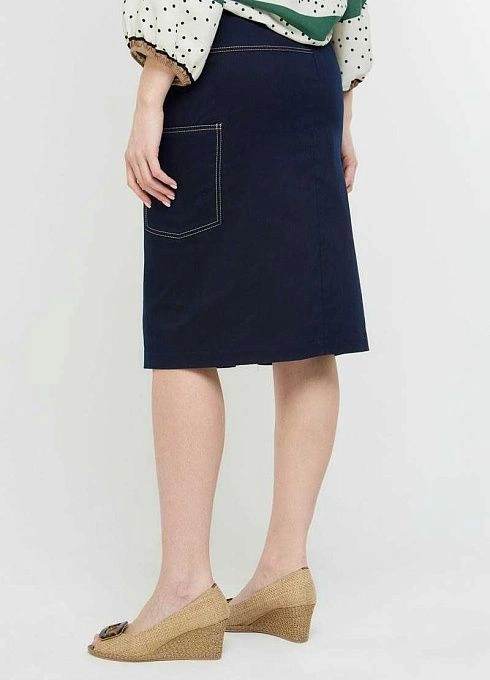 Блузка Т116930-Л20 зеленый+Юбка 14-50088 темно-синий (1)-small