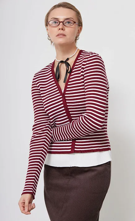  GRIOL. Джемпер жен. 310509.33303.4802S Бордово-молочный 