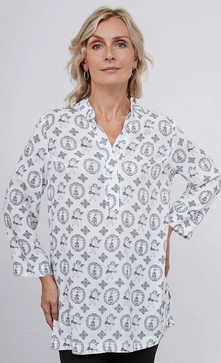 Блузка удлиненная с принтом GRIOL