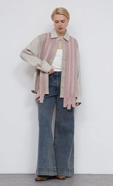 Рубашка изо льна с рюшами GRIOL Рубашка изо льна с рюшами GRIOL