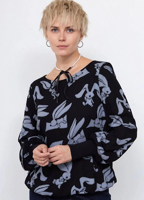 Блуза жен. 311036Г.03312.8278А Черныйсерый  (3)