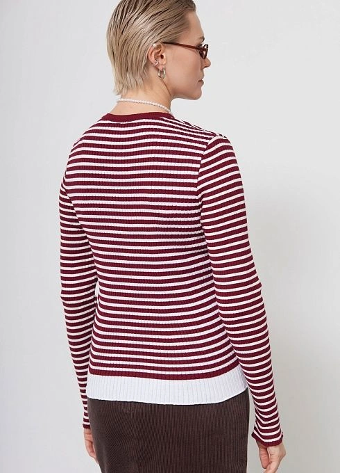 Джемпер жен. 310509.33303.4802S Бордово-молочный (3)