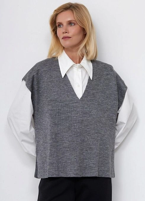  GRIOL. Жилет жен. 380045К.33303.7600M Серый GRIOL