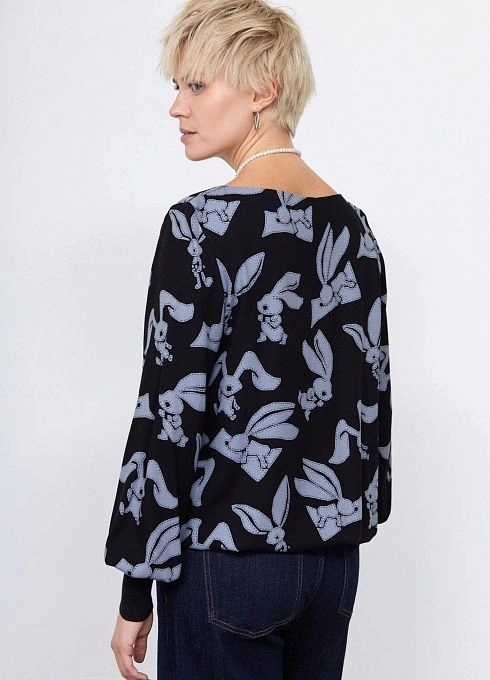 Блуза жен. 311036Г.03312.8278А Черныйсерый  (1)