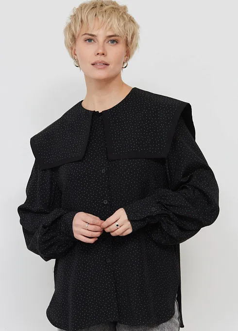 Блузка из вискозы в горошек GRIOL