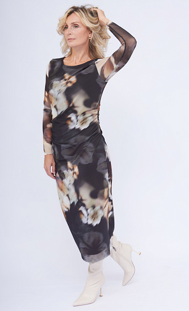  GRIOL. Платье жен. 360323.03313.0301О бежевый/серый 