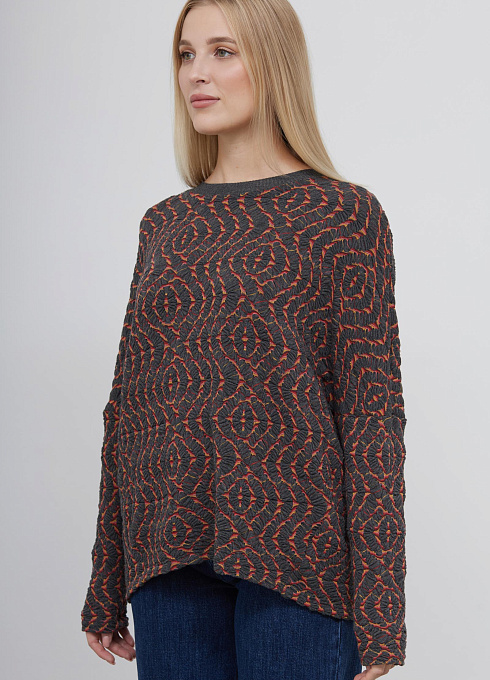  GRIOL. Джемпер жен. 310657ОТБ.03313.7762Y оранжевый/серый GRIOL