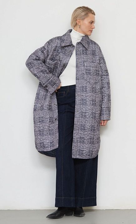  GRIOL. Полупальто жен. 527823Б.11208.8202P Серо-чёрный 