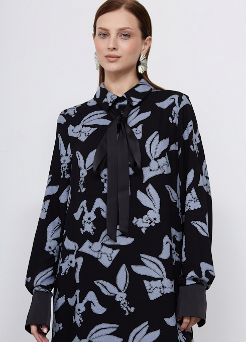 Платье жен. 360329.03312.8278А Черныйсерый  (3)