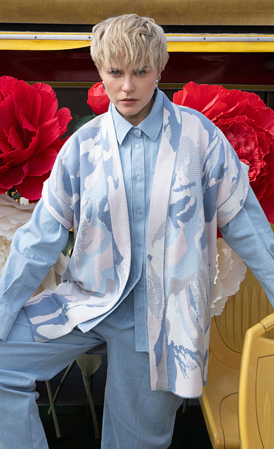  GRIOL. Жилет жен. 380098.33303.8666F Розово голубой 