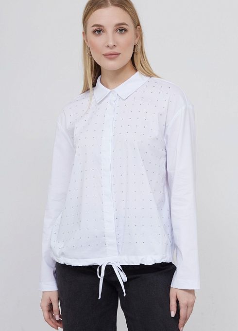 Блузка со стразами и кулиской GRIOL