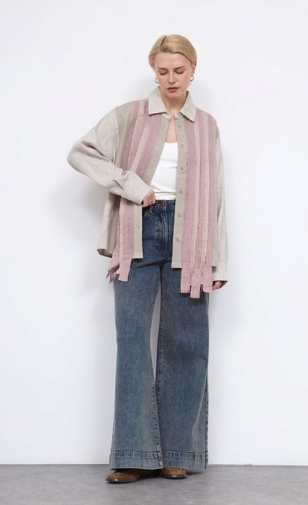 Рубашка изо льна с рюшами GRIOL