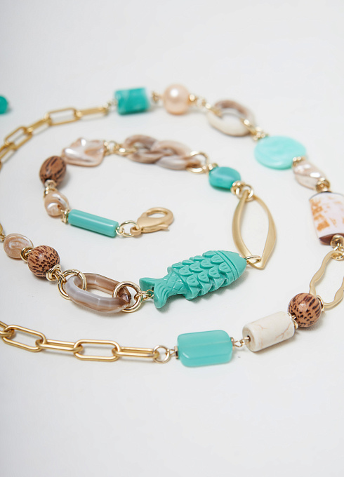 Колье Летучий колабль 2 Бирюзовый  (3)