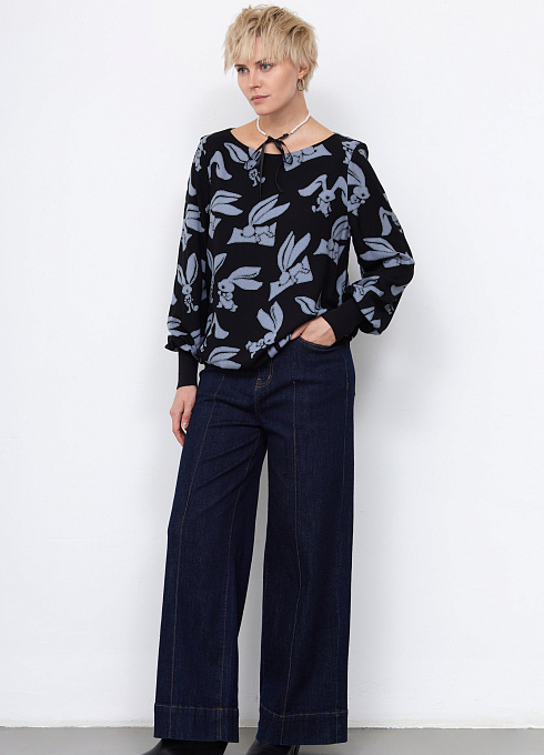 Блуза из вискозы с принтом GRIOL