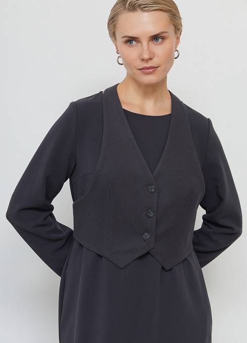  GRIOL. Жилет жен. 388391.11312.7600N Тёмно-серый GRIOL