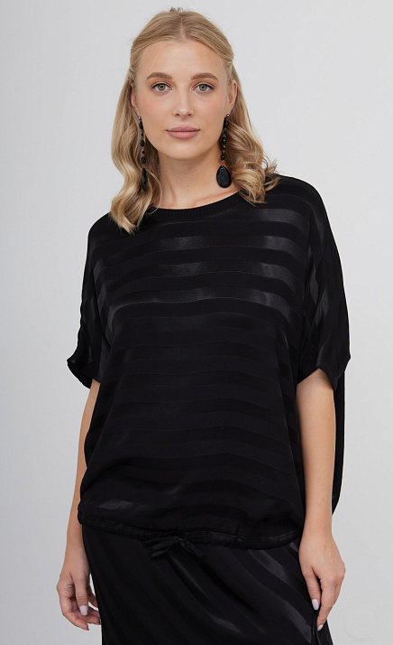 Блуза oversize из вискозы в полоску GRIOL